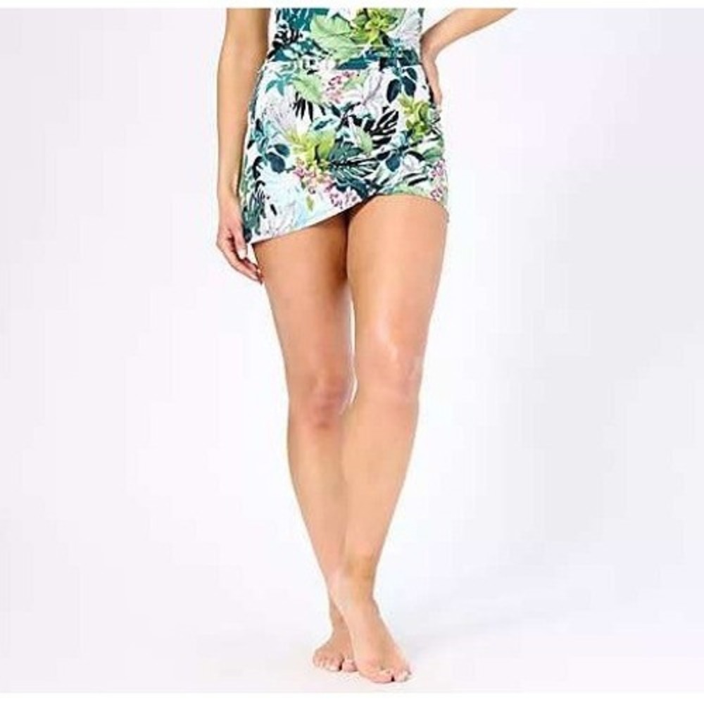 NWT Jantzen Nature Glow Sz 24W Wrap Front Printed Swim Over-Skirt